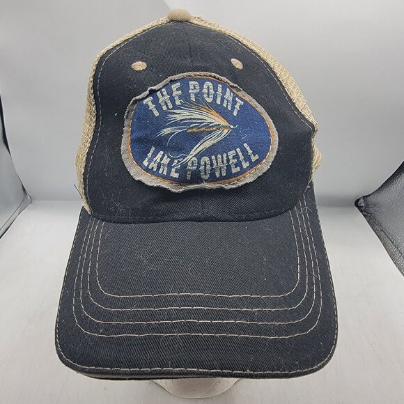 The Point Lake Powell Trucker Hat Black Tan Adjustable Casual Outdoors Comfort